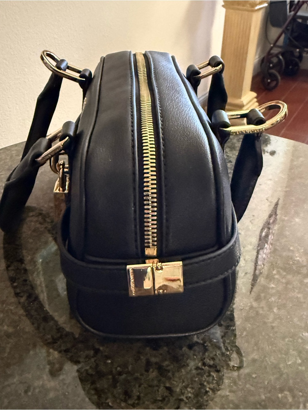 Charles & Keith Scottie Black Bowling Bag Recycled Leather Crossbody Tik Tok - Picture 11 of 16